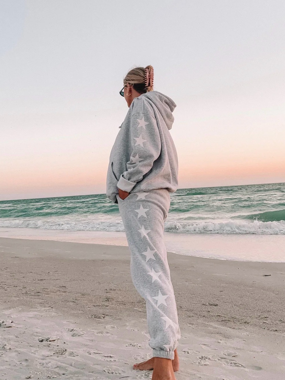 Starfit Gray Star Side Hoodie Size Small — image 2 of 8